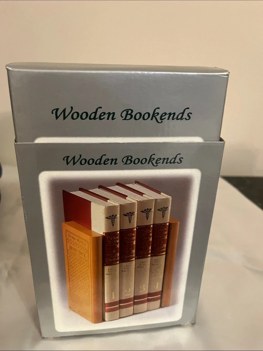 Wooden Bookends - Tan and Brown Decorative Home Accent